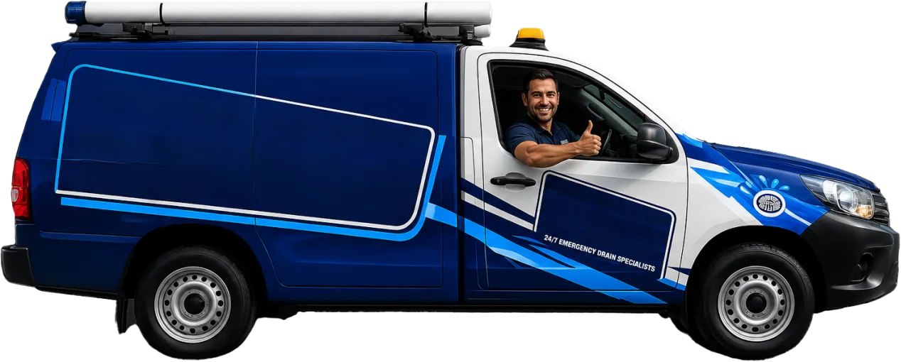 Our drain service van out on a Caringbah job