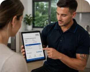 Going through the estimate with a Caringbah customer